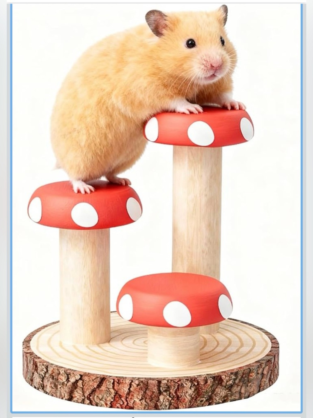 Red Mushroom Climbing Toy for Hamsters and Small Pets, NWT 🍄 🐹
